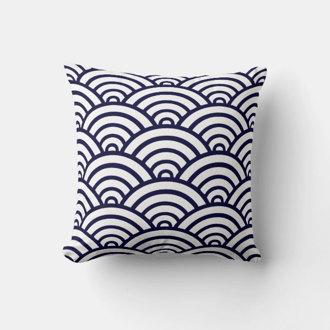 Coussin Motif bleu et blanc de la marine (Recto)