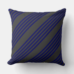 Coussin Motif bleu marine et charbon cinq bandes