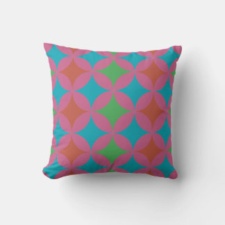 Coussin Motif bleu rose vert Super électrique des années 7
