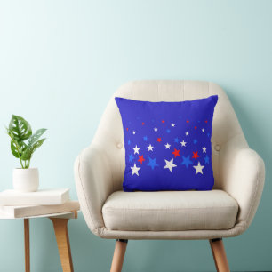Coussin Motif bleu, rouge et blanc