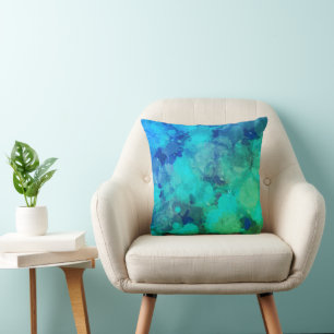 Coussin Motif bleu violet Abstrait Art