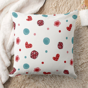 Coussin Motif Bleuet & Framboise