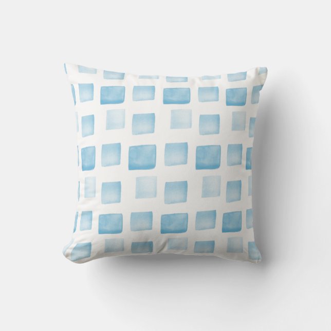 Coussin Motif Blue/Aqua Shapes (Recto)