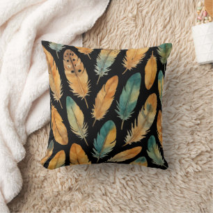 Coussin Motif Boho Feather