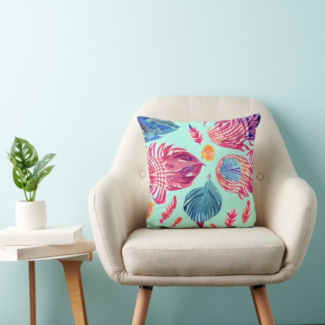 Coussin Motif Boho Feathers (Chaise)
