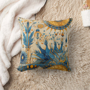 Coussin Motif botanique d'oiseaux exotiques de Chinoiserie