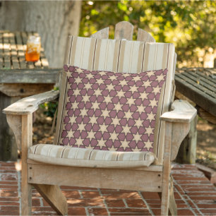 Coussin Motif Bourgogne Tan Star avec Black Outline