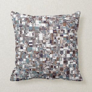 Coussin Motif Brown Et Blues