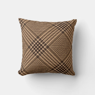 Coussin Motif Brown Houndstooth Check Plaid