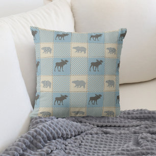 Coussin Motif Cabine de l'ours bleu