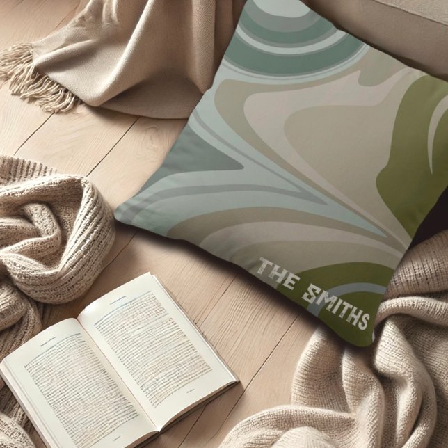 Coussin Motif Camouflage Personnalisé Nom Abstrait Moderne (Créateur téléchargé)