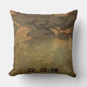 Coussin Motif camouflage vert vintage V2.0