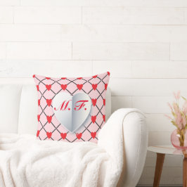 Coussin Motif cardiaque de l'anniversaire de couple éméré 