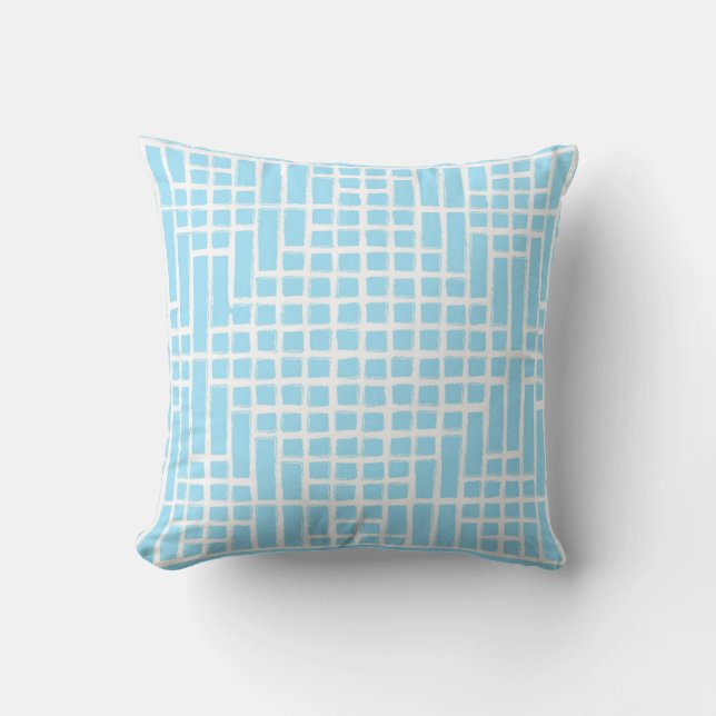 Coussin Motif Carré bleu bébé (Recto)