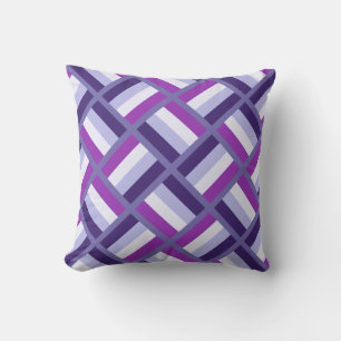 Coussin Motif carré - bleu violet blanc
