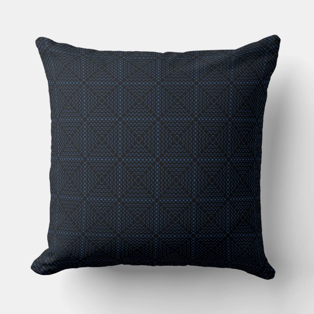Coussin Motif Carré noir rétro (Recto)