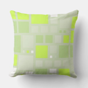 Coussin Motif Carré Retro Lime Green