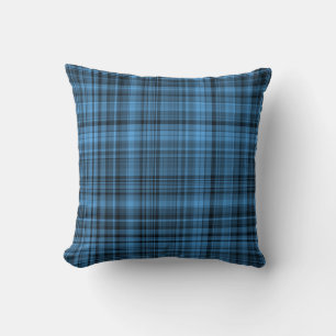Coussin Motif carreaux bleu noir