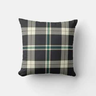 Coussin Motif carreaux tartan vert et marine classique