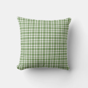 Coussin Motif carreaux vert blanc