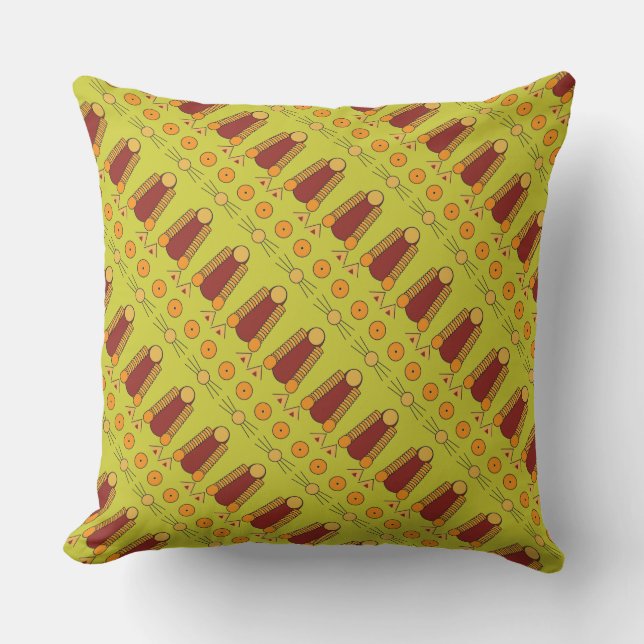 Coussin Motif CAT orange (Recto)