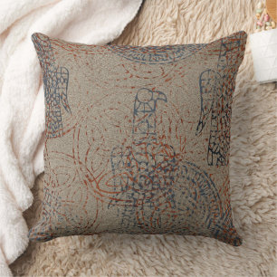 Coussin Motif celtique - couleur de sable avec l'oiseau