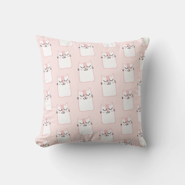 Coussin Motif chat chaton mignon dormant (Recto)