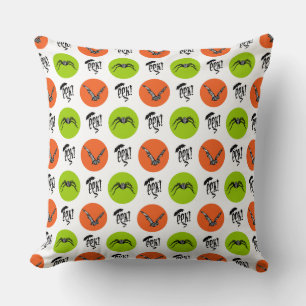 Coussin Motif Chauves-souris et Araignées Halloween Eek