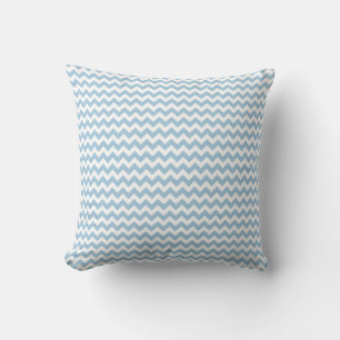 Coussin Motif Chevron bleu pâle et blanc
