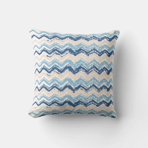Coussin Motif Chevron de l'océan Pacifique