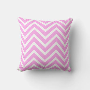 Coussin Motif chevron décoratif rose clair et blanc