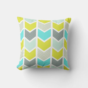 Coussin Motif Chevron Géométrique bleu bleu bleu Aqua