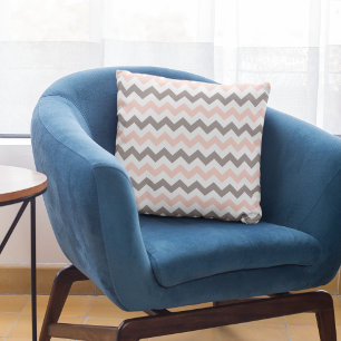 Coussin Motif Chevron rose rose moderne
