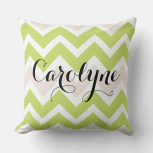 Coussin Motif Chevron vert Spring Personnalisé