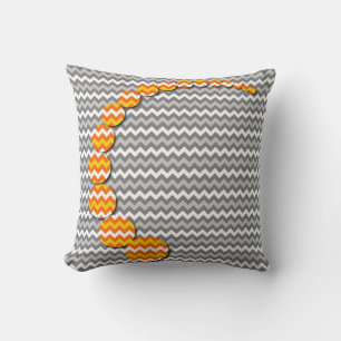 Coussin Motif chevron zigzag gris jaune Terre moderne