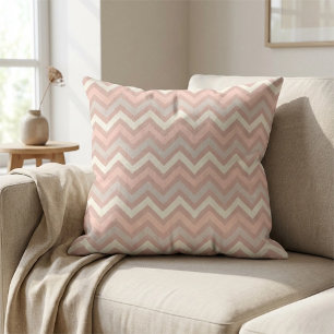 Coussin Motif chevron zigzag pastel doux