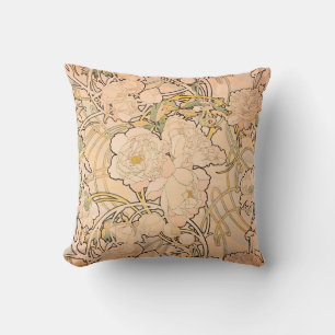 Coussin Motif classique Art nouveau de jardin de pivoines 