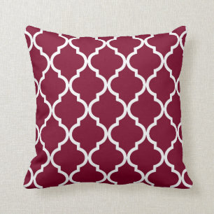 Coussin Motif classique de Quatrefoil en rouge de