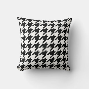 Coussin Motif classique en Houndstooth : Noir & Blanc Vint