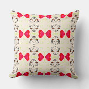 Coussin Motif Cœurs Suaves