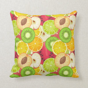 Coussin Motif coloré de fruit d'amusement