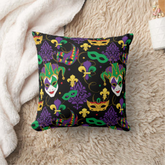 Coussin Motif coloré Mardi Gras Carnival Jester