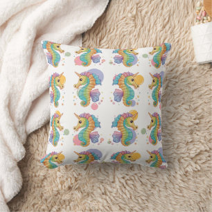 Coussin Motif coloré Seahorse