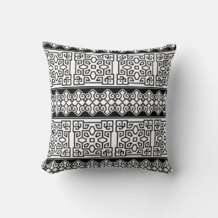 Coussin Motif complexe en noir et blanc