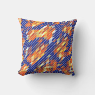 Coussin Motif COOL bleu orange jaune