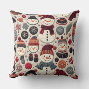 Coussin Motif courbé des Snowmen