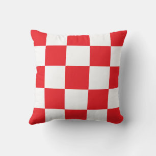 Coussin Motif croate en damier rouge