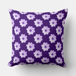 Coussin Motif Dahlia - Violet Profond