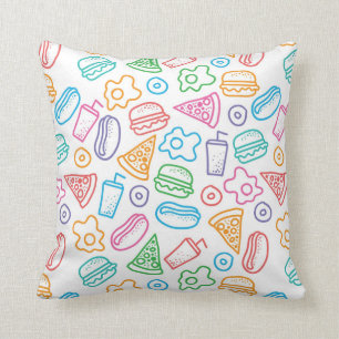 Coussin Motif d'aliments de préparation rapide