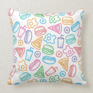Coussin Motif d'aliments de préparation rapide